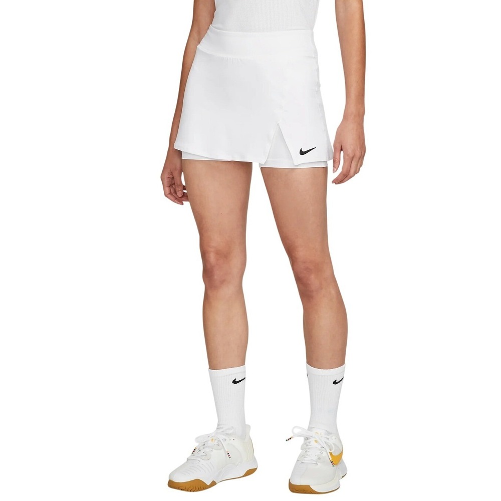 Nike Women's White Victory Mid Rise Dri-Fit Tennis Athletic Skorts Size L